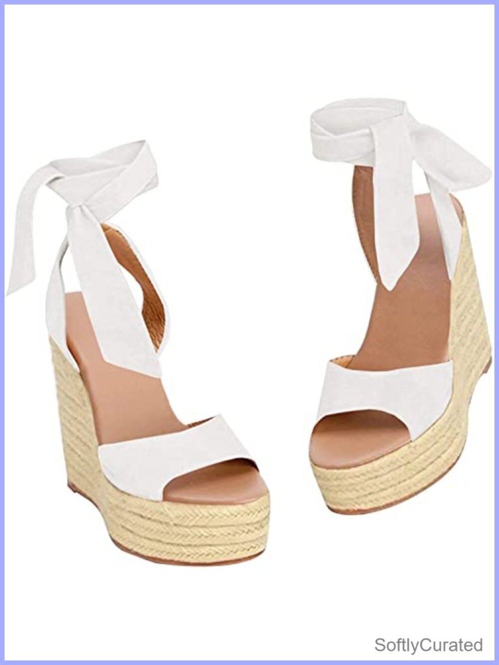 Platform Espadrille Wedge Sandals Open Toe High Heel Ankle Strap Buckle